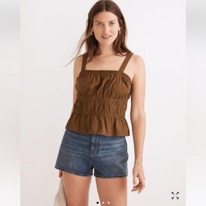 Madewell Poplin Sophia Peplum Top